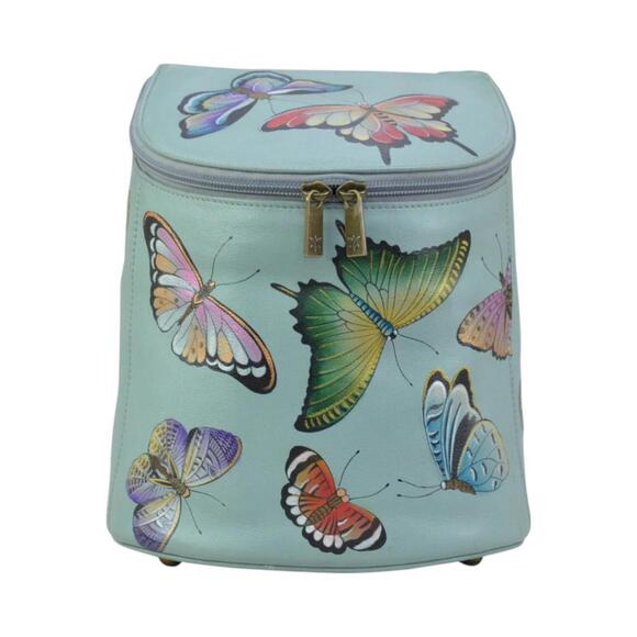 Anuschka Handbags - Anuschka Women’s Leather Hand-Painted Bucket Backpack Butterfly Heaven